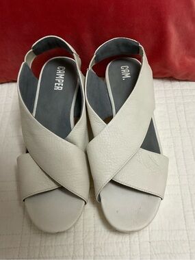 CAMPER Balloon Pebbled Leather Slingback Sandals Summer!